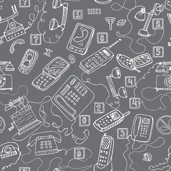 Telephones seamless pattern — Stock Vector