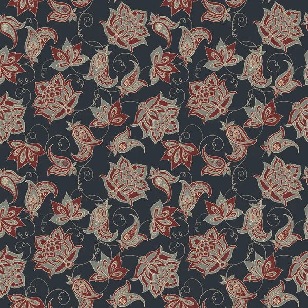 Patrón paisley floral — Archivo Imágenes Vectoriales
