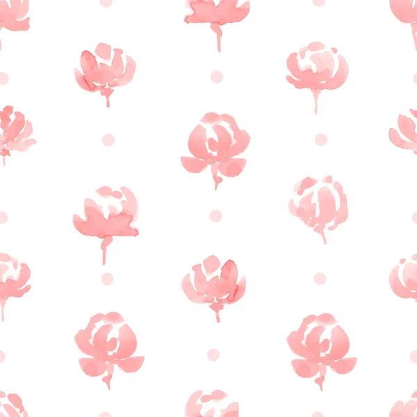 Watercolor Flowers seamless Pattern — Stock Vector