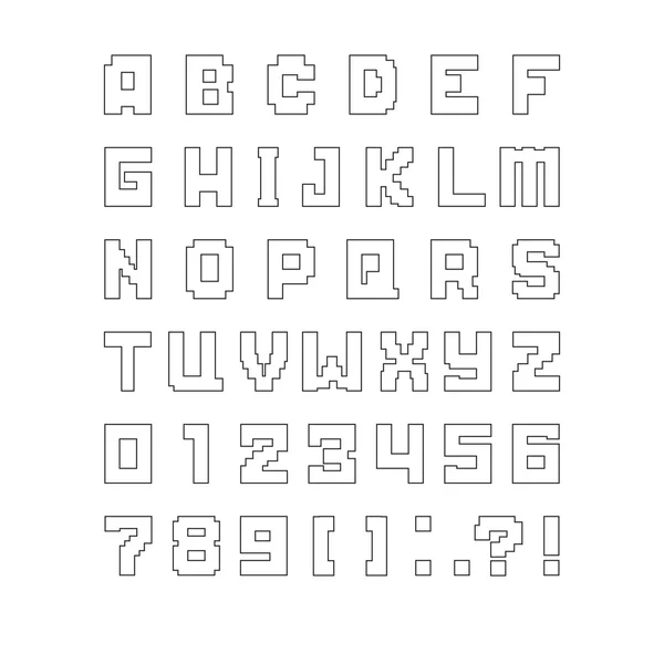 Pixel letters van het alfabet — Stockvector