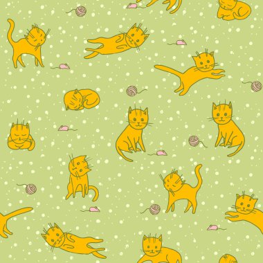 Oyun kedi seamless modeli