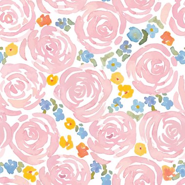 suluboya güller ve çiçekler