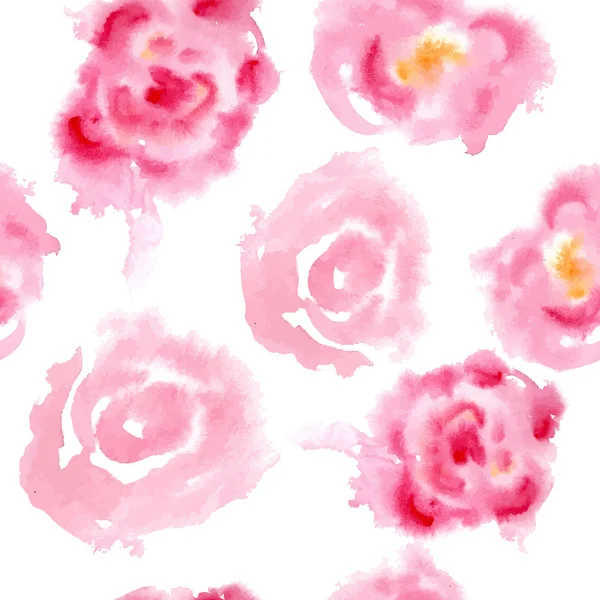 Vzor bezešvé akvarel růže — Stockový vektor