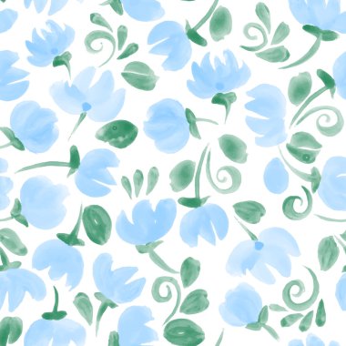 Suluboya çiçek deseni.