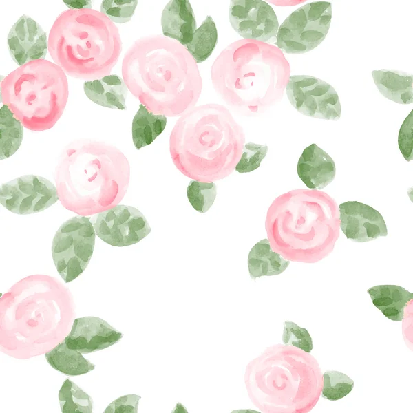 Watercolor roses seamless pattern — Stock Vector