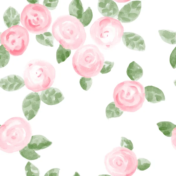 Aquarelle Roses Motif sans couture — Image vectorielle