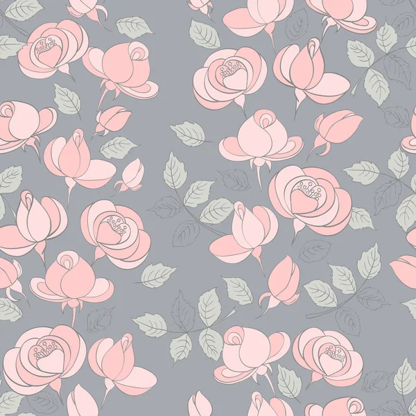 Vintage roses seamless pattern — Stock Vector
