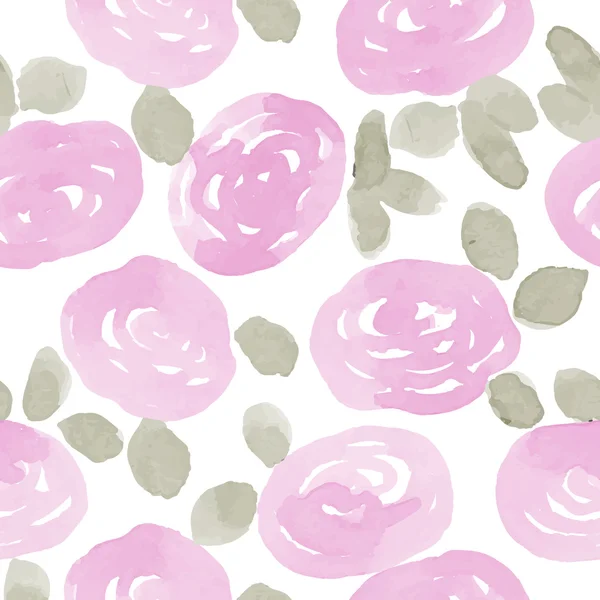 Watercolor roses seamless pattern — Stock Vector