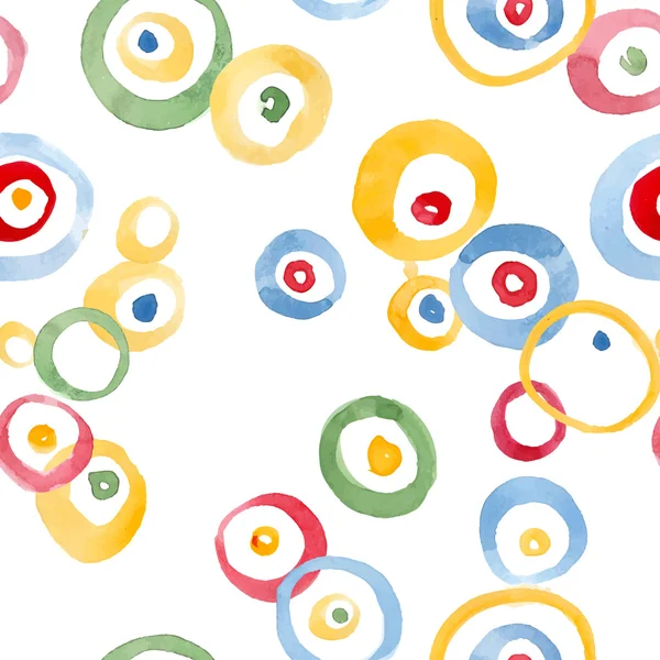 Aquarelle cercles motif sans couture — Image vectorielle