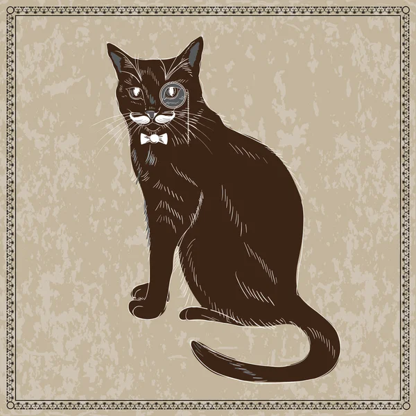 绅士猫领结 — 图库矢量图片