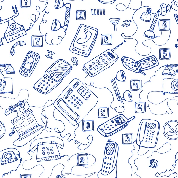 Telephones seamless pattern. — Stock Vector