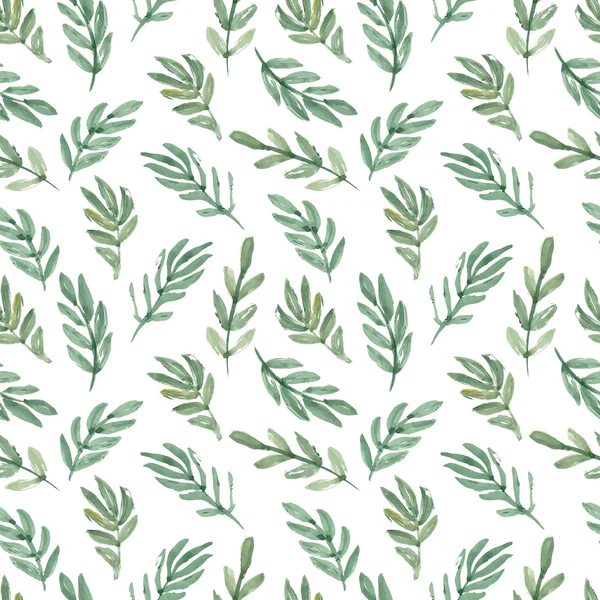 Acuarela hojas patrón sin costura — Archivo Imágenes Vectoriales