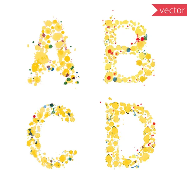 Dekoratif harf A, B, C, D — Stok Vektör