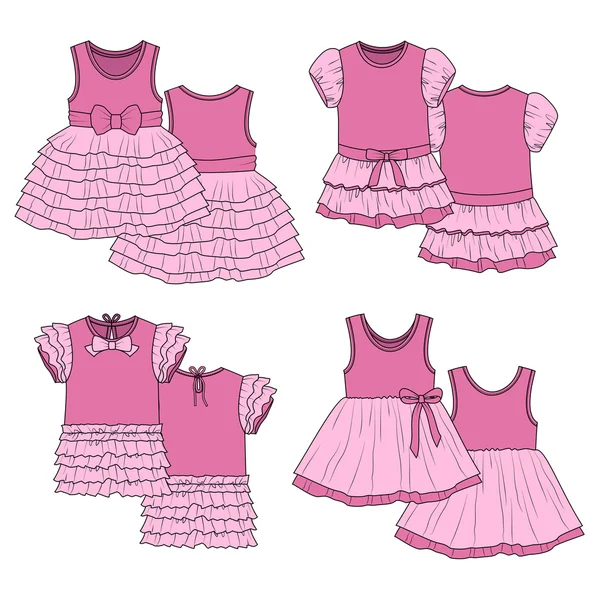 Çocuk elbise. Kroki. Pembe