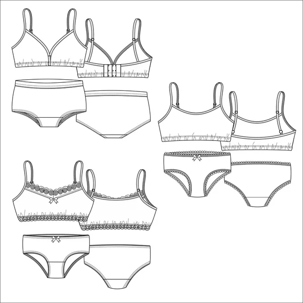 Underwear. Sketch bra and panties. — Stock Vector