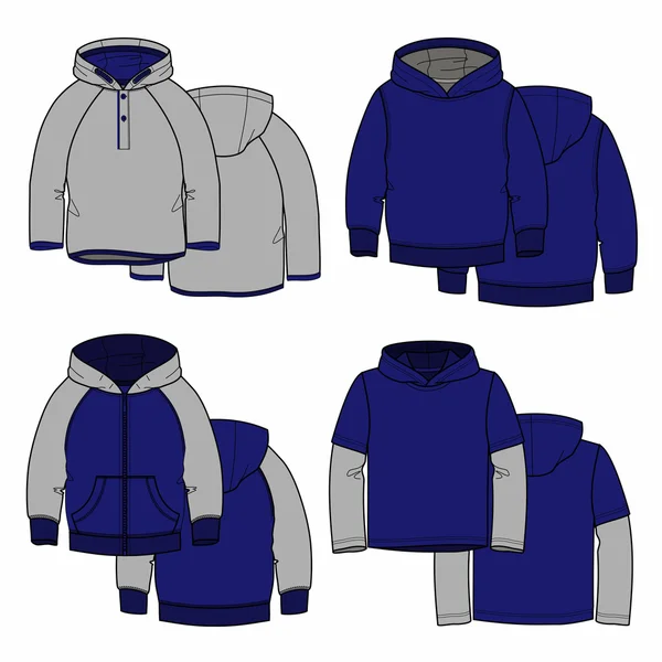 Vier hoodies — Stockvector