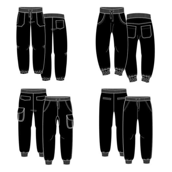 Pantalones negros — Vector de stock