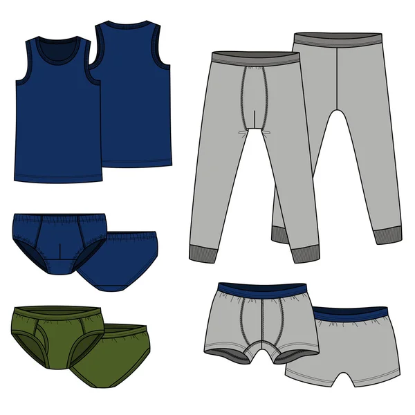 Pants, briefs, shirt - color — Stockvector
