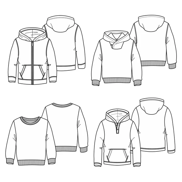 Hoodies 2 White — Stockvector