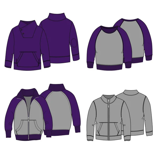 Hoodies 3 cores — Vetor de Stock