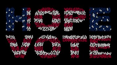 Eller büyük grup birlikte renkler ABD bayrağı ile 