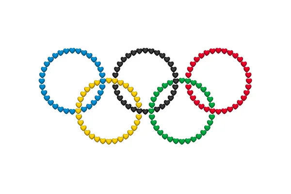 A gyűrűs szívét olimpiai zászlaja — Stock Fotó