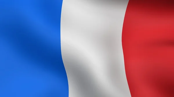 Flaga Francji, łopocze na wietrze. — Zdjęcie stockowe