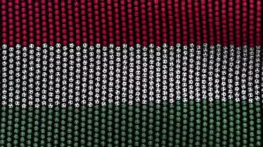 Macaristan, siyah bir zemin üzerine Rüzgar çırpınan birçok topları oluşan bayrağı.