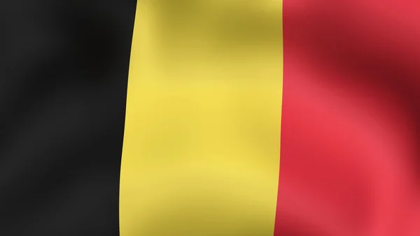 比利时，在风中飘扬的旗帜。3d 图. — 图库照片