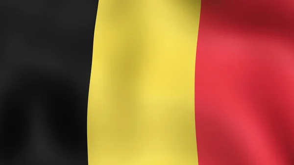 比利时，在风中飘扬的旗帜。3d 图. — 图库照片