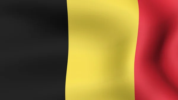 Drapeau de la Belgique, flottant dans le vent. Illustration 3D . — Photo