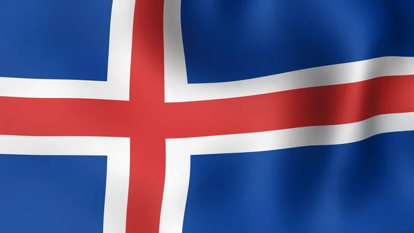 Drapeau de l'Islande, flottant dans le vent. Illustration 3D . — Photo