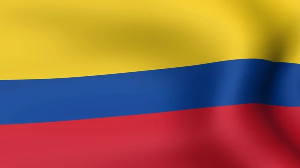 Флаг Колумбии, развевающийся на ветру. 3D рендеринг . — стоковое фото