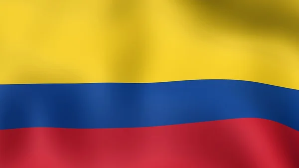 Flagge Kolumbiens, die im Wind flattert. 3D-Darstellung. Stockfoto
