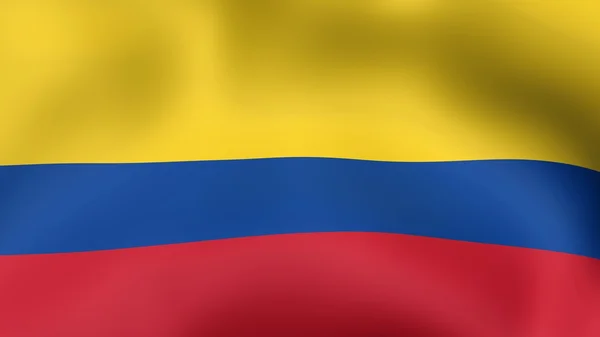 Flagge Kolumbiens, die im Wind flattert. 3D-Darstellung. lizenzfreie Stockbilder