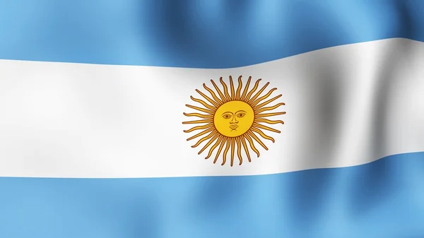 Flag of Argentina, fluttering in the wind. 3D rendering. — Stock Photo, Image