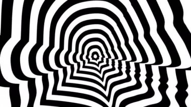 Konsantrik yaklaşmakta olan soyut sembolü, George Washington doğru profili - optik, görsel yanılsama.