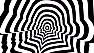 Konsantrik yaklaşmakta olan soyut sembolü, George Washington profili - optik, görsel yanılsama yaptı.