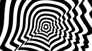 Konsantrik yaklaşmakta olan soyut sembolü, Donald Trump doğru profili - optik, görsel yanılsama.