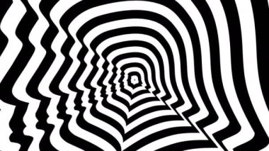 Konsantrik yaklaşmakta olan soyut sembolü, Donald Trump profili - optik, görsel yanılsama yaptı.