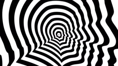 Konsantrik yaklaşmakta olan soyut sembolü, Barack Obama doğru profili - optik, görsel yanılsama.