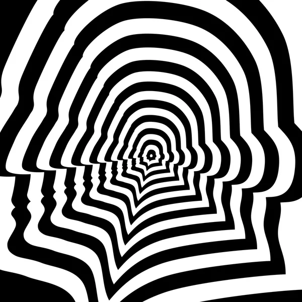 Símbolo abstracto concéntrico, perfil de George Washington - ilusión óptica, visual . — Foto de Stock