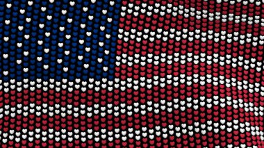 Amerikan bayrağı kupa, siyah bir arka plan üzerinde oluşan Rüzgar sallıyor.