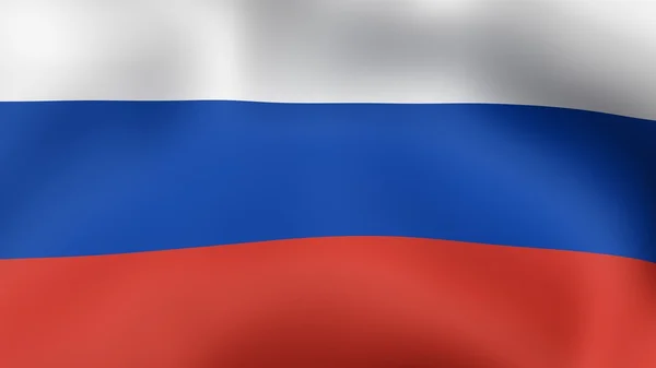Прапор Росії, майорить у вітер. 3D-рендерінг. — стокове фото