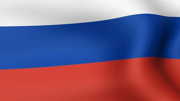 Flaga Rosji, łopocze na wietrze. renderowania 3D. — Zdjęcie stockowe