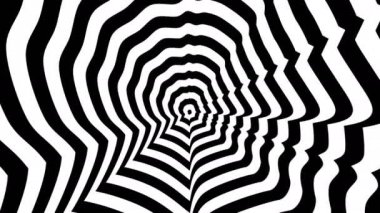 Konsantrik yaklaşmakta olan soyut sembolü, Bill Gates doğru profili - optik, görsel yanılsama.