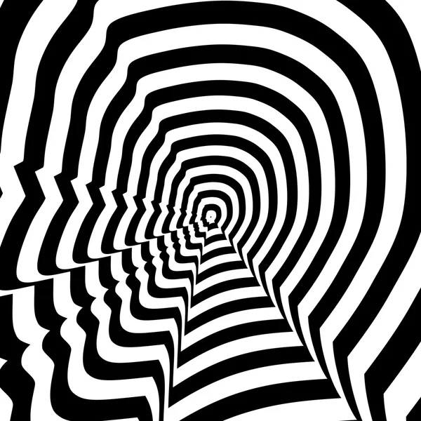 Концентрический абстрактный символ, профиль Стива Джобса - оптическая, визуальная иллюзия . — стоковое фото