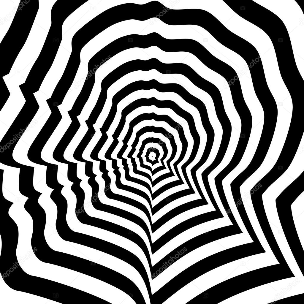 Concentric abstract symbol, Bill Gates profile - optical, visual illusion.