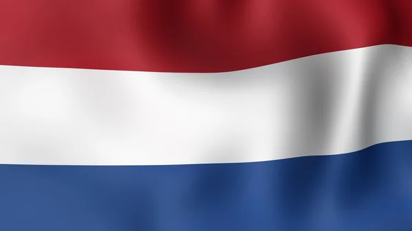 Vlag van Nederland, wapperen in de wind. 3D-rendering. — Stockfoto