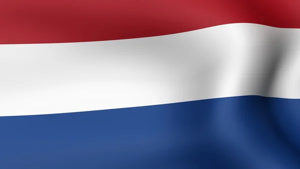Флаг Нидерландов, развевающийся на ветру. 3D рендеринг . — стоковое фото